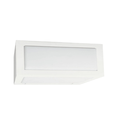 Aplique bidireccional E27 aluminio con visor frontal y visor lateral blanco
